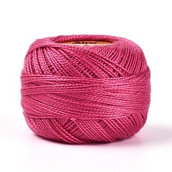 Темно-Розовый Плетеный полиэфирный корд, для изготовления ювелирных изделий, круглые, темно-розовыми, 0.5~1 мм, около 63~64 м / рулон, 10 рулонов / набор