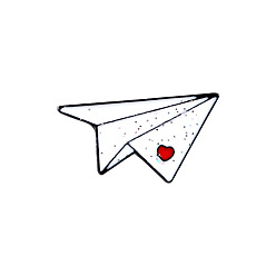 White Valentine's Day Theme Creative Zinc Alloy Brooches, Enamel Lapel Pin, with Iron Butterfly Clutches or Rubber Clutches, Electrophoresis Black Color, Paper Plane with Heart, White, 12x22.5mm, Pin: 1mm