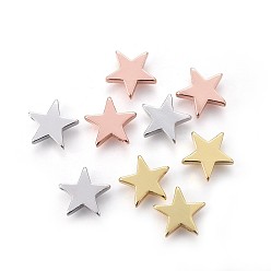 Mixed Color Brass Charms, Long-Lasting Plated, Star, Mixed Color, 11.5x12x2.5mm, Hole: 1.2mm