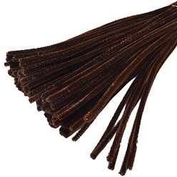 Кокосово-Коричневый Плюшевые палочки своими руками, стебли синели, трубочисты, Изготовление куклы из детского материала для поделок, кокосового коричневый, 300x6 мм, около 98~100 шт / упаковка