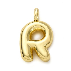 Letter R Латунные подвески, долговечный, стойки покрытие, без кадмия и без свинца, реальный 18 k позолоченный, Буква R, 15.5x9.5x4.5 мм, отверстие : 2.5 мм