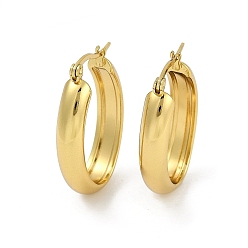 Золотой Серьги-кольца из нержавеющей стали с вакуумным покрытием PVD и платиной для женщин, с 201 штифтов из нержавеющей стали, овальные, золотые, 304 мм