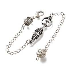 Хрусталь Биолокационные маятники из натурального кристалла кварца, с реечным покрытием, фурнитура из латуни и сплавов, богиня, 180 мм