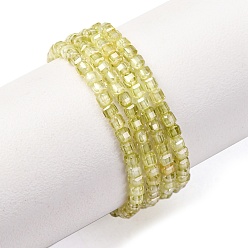 Зелено-Желтый Бусины из кубического циркония, граненые квадратные, зеленый желтый, 2x2x2 мм, отверстие : 0.6 мм, около 159~160 шт / нитка, 14.57''~14.76'' (37~37.5 см)