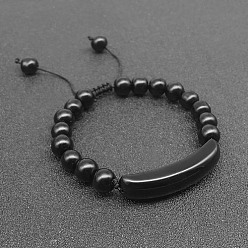 Obsidian Natural Obsidian Bead Braided Bead Bracelets for Women Men, No Size