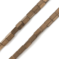 Антично-позолоченный Гальванические нити синтетических магнитных гематитовых бусин, кубоид, старинное золотое покрытие, 5x3x3 мм, отверстие : 1 мм, около 82~83 шт / нитка, 15.98~16.38'' (40.6~41.6 см)