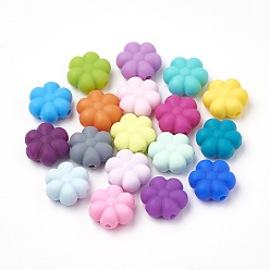 Mixed Color Food Grade Eco-Friendly Silicone Beads, Chewing Beads For Teethers, DIY Nursing Necklaces Making, Flowerr, Mixed Color, 14x13x6mm, Hole: 2mm