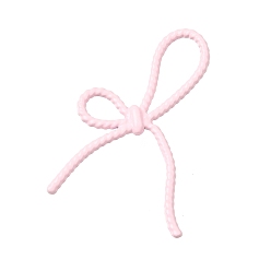 Pink Акриловые подвески краскораспылительные, подвески в виде плетеных бантиков, розовые, 26x16.5x2.5 мм, отверстие : 10x4.5 мм