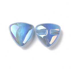 Bleu Ciel Clair Perles acryliques placage irisé arc-en-ciel, perles de paillettes, triangle avec motif lettre h, lumière bleu ciel, 34.5x35x14.5mm, Trou: 3mm
