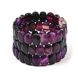 Natural Agate Dyed & Heated Natural Agate Oval Beaded Stretch Bracelet, Gemstone Jewelry for Women, Inner Diameter: 2-1/8 inch(5.4~5.5cm)