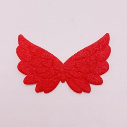 Red Cloth Embossing Wings, Decorate Accessories, Red, 33x52x1mm