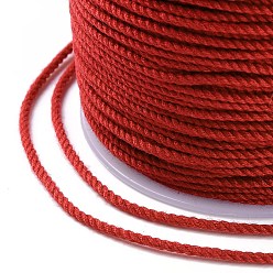 Dark Red Macrame Cotton Cord, Braided Rope, with Plastic Reel, for Wall Hanging, Crafts, Gift Wrapping, Dark Red, 1.2mm, about 49.21 Yards(45m)/Roll