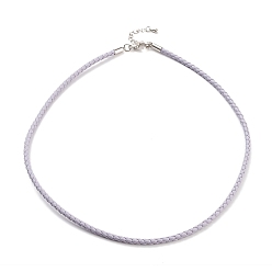 лаванда Изготовление плетеных круглых браслетов из искусственной кожи, с застежками-карабами из нержавеющей стали цветового тона из нержавеющей стали, лаванда, 17-1/8 дюйм (43.6 см)