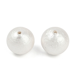 White Compressed Cotton Pearl Beads, Eco-Friendly, Round, White, 10~11mm, Hole: 1.4mm