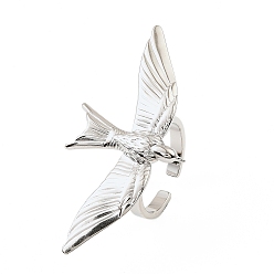 Нержавеющая Сталь Цвет 304 открытые кольца манжеты из нержавеющей стали, птица, цвет нержавеющей стали, размер США 7 (17.3 мм)