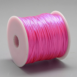 Light Coral Nylon Thread, Rattail Satin Cord, Light Coral, about 1mm, about 76.55 yards(70m)/roll
