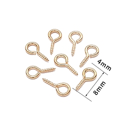 Light Gold Iron Screw Eye Pin Peg Bails, For Half Drilled Beads, Light Gold, 10x5mm, 200pcs/bag