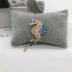 2651 Boho Chic Miyuki Beaded Seahorse Bracelet - Handmade Animal Jewelry for Women