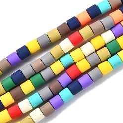 Colorful Polymer Clay Bead Strands, Column, Colorful, 5~7x6mm, Hole: 1.5~2mm, about 61~69pcs/strand, 15.74 inch