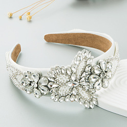 white Baroque Crystal Butterfly Headband for Women - Vintage Wide Brim Hair Accessories with Glamorous Sparkle