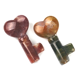 (RRHB277) Кристалл на подкладке из медово-бежевого цвета Натуральный индийский агат, резной исцеляющий ключевой камень в форме сердца, Украшения из камня с энергией Рейки, 39x22x10 мм