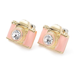 Pink Chic Mini Camera-inspired Metal Earrings for Fashionable Statement Look, Pink, 1mm