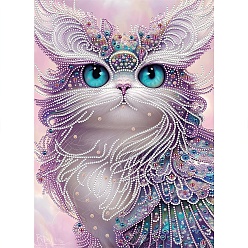 Colorful Cat Pattern DIY Diamond Painting Kit, Including Resin Rhinestones Bag, Diamond Sticky Pen, Tray Plate and Glue Clay, Colorful, 400x300mm