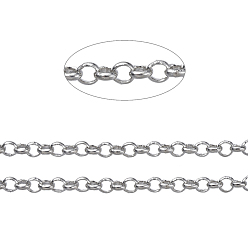 Platinum Brass Rolo Chains, Belcher Chains, Soldered, Long-Lasting Plated, with Spool, Cadmium Free & Nickel Free & Lead Free, Platinum, 2.4x0.8mm, about 301.83 Feet(92m)/roll