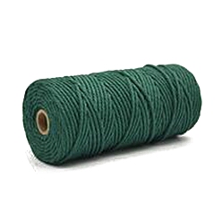 Dark Green Cotton String Threads, Macrame Cord, Decorative String Threads, for DIY Crafts, Gift Wrapping and Jewelry Making, Dark Green, 3mm, about 109.36 Yards(100m)/Roll
