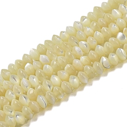 Pale Goldenrod Natural Trochus Shell Rondelle Beads Strands, Saucer Beads, Pale Goldenrod, 3x2mm, Hole: 0.5mm, about 202~205pcs/strand, 15.94~16.14''(40.5~41cm)