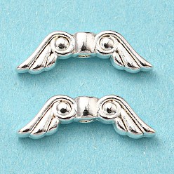 Silver Tibetan Style Alloy Beads, Cadmium Free & Lead Free, Wing, Silver, 16x5x3mm, Hole: 1.5mm