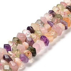 Mixed Stone Natural Mixed Quartz Beads Strands, Faceted, Nuggets, 10~11x8~10x7~8mm, Hole: 1mm, about 22~23pcs/strand, 7.09~7.48''(18~19cm)