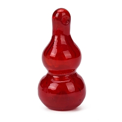 Темно-Красный Подвески лэмпворк ручной работы, Горлянка, темно-красный, 34~34.5x17~18 мм, отверстие : 1.6~1.8 мм