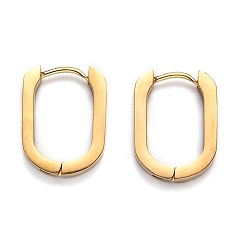 Golden 304 Stainless Steel Huggie Hoop Earrings, Oval, Golden, 17x12.5x3mm, Pin: 1mm