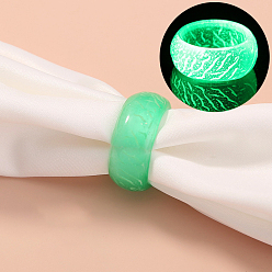 Spring Green Luminous Resin Finger Ring, Glow In The Dark Jewelry for Men Women, Spring Green, Inner Diameter: US Size 8(18mm)
