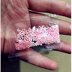 Pearl Pink Heart Plastic Glitter Powder Fillers, UV Resin Filler, Epoxy Resin Mold Filling Material, for DIY Resin Craft Making, Pearl Pink, 5mm, 5g/bag