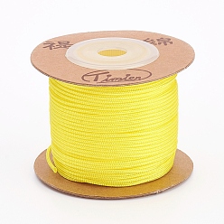 Yellow Nylon Cords, String Threads Cords, Round, Yellow, 1.5mm, about 25m/roll