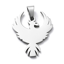 Stainless Steel Color 304 Stainless Steel Pendants, Eagle Charm, Stainless Steel Color, 22x18x1.4mm, Hole: 5.5x3mm