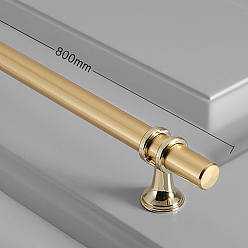 Gold Aluminium Alloy T Bar Drawer Knob, with Alloy Findings, Cabinet Pulls Handles for Drawer Accessories, Tube, Gold, 800x19x35mm, Hole Center: 700mm