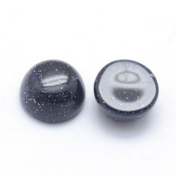 Blue Goldstone Synthetic Blue Goldstone Cabochons, Half Round, 6x3~3.5mm