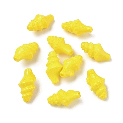 Amarillo Cuentas de porcelana vintage hechas a mano, fantasía antigua porcelana esmaltada, forma de concha de caracol, amarillo, 21x11x10.5 mm, agujero: 1.8 mm