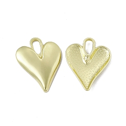 Light Gold Alloy Pendants, Heart Charm, Light Gold, 34.5x25.5x3.5mm, Hole: 9x4mm