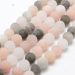 Multi-Moonstone Natural Multi-Moonstone Beads Strands, Frosted, Round, 8~8.5mm, Hole: 1mm, about 48pcs/strand, 15.55 inch(39.5cm)