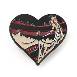 Brown Gothic Sexy Butt Heart Shaped Enamel Pins, Halloween Brooch, for Backpack Clothes, Brown, 28x30.5x1.5mm