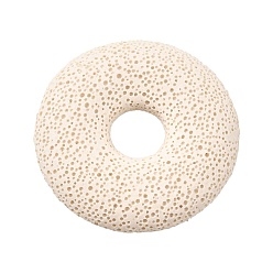 Белый Природный диск из вулканического камня большие подвески, окрашенные, белые, 48~50x10~11 мм, отверстие : 12~13 мм