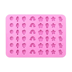 Pearl Pink 48-Cavity Food Grade Silicone Wax Melt Molds, For DIY Wax Seal Beads Craft Making, Rectangle, Pearl Pink, 206x149x11mm