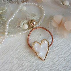 Love White Vintage Gold Pearl Pendant with Five-pointed Star Heart-shaped Pearl Hair Rope