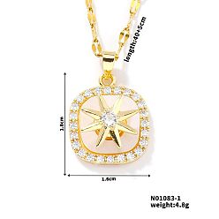 Золотой Модные латунные прозрачные кубические цирконии вращающиеся ожерелья с подвесками в виде морских звезд, ожерелья из кофейных зерен, золотые, 15.75 дюйм (40 см)