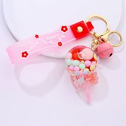 9.Lollipop-Red Cute Cartoon 5-Star Oil Keychain Candy Ocean Keyring Creative Flower Camera Pendant