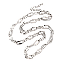 Платина Ожерелья-цепочки из латуни для женщин, стойки покрытие, без кадмия и без свинца, долговечный, платина, 17.32 дюйм (44 см)